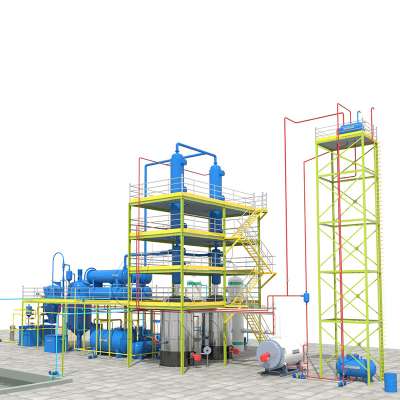 Continuously working waste engine oil distillation machine to diesel